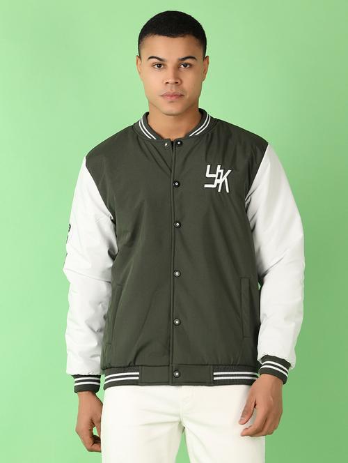 men color block long sleeve varsity jacket - 21533610 - Very Small Image - 1