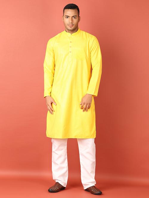 men solid kurta pyjama ethnic wear set - 21533700 - Very Small Image - 1