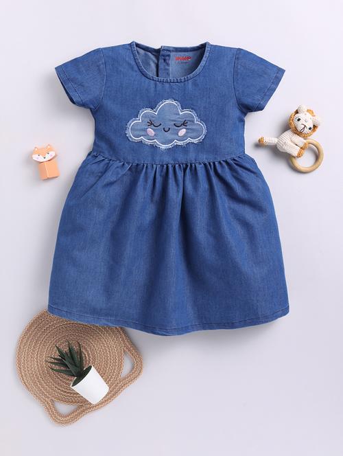 girls knee length applique frock - 21534172 - Very Small Image - 1