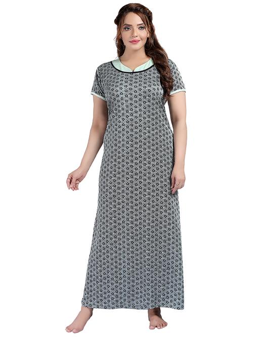 women printed short sleeves nighty - 21534778 - Very Small Image - 1