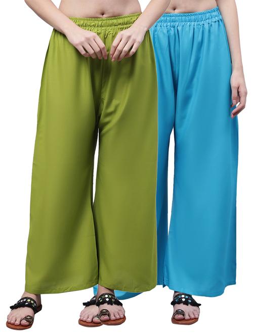 pack of 2 solid relaxed fit palazzo - 21535623 - Very Small Image - 1