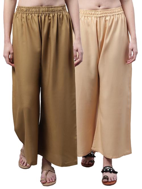 pack of 2 solid relaxed fit palazzo - 21535624 - Very Small Image - 1