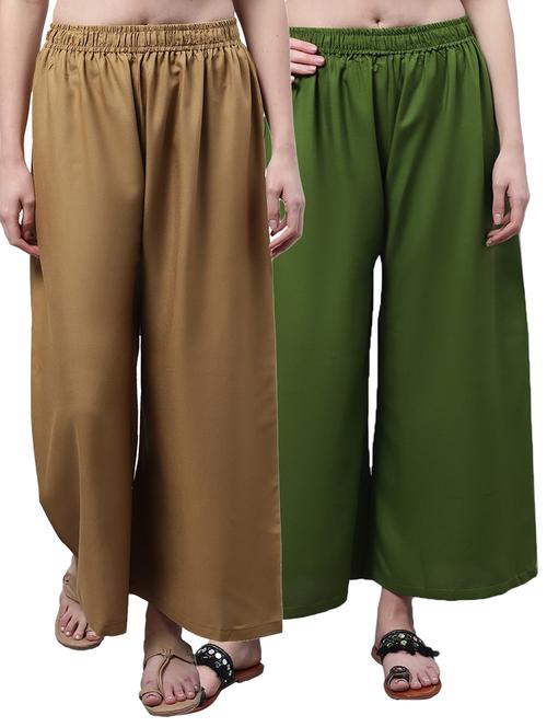 pack of 2 solid relaxed fit palazzo - 21535625 - Very Small Image - 1