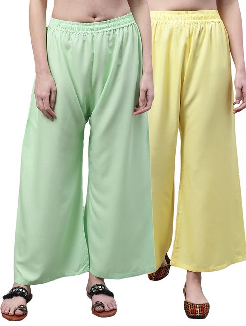pack of 2 solid relaxed fit palazzo - 21535631 - Very Small Image - 1