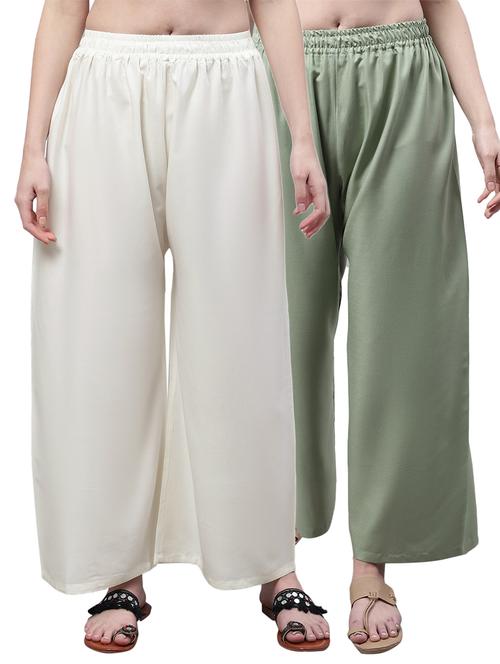 pack of 2 solid relaxed fit palazzo - 21535635 - Very Small Image - 1