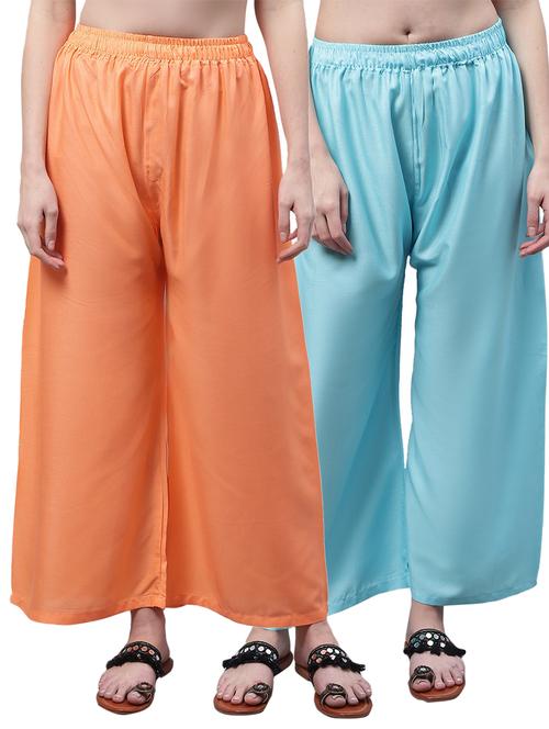 pack of 2 solid relaxed fit palazzo - 21535638 - Very Small Image - 1