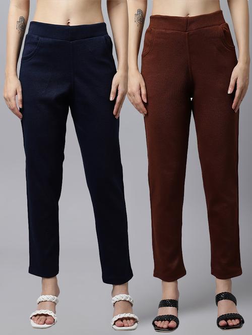 multi colored wool trousers - 21535690 - Very Small Image - 1
