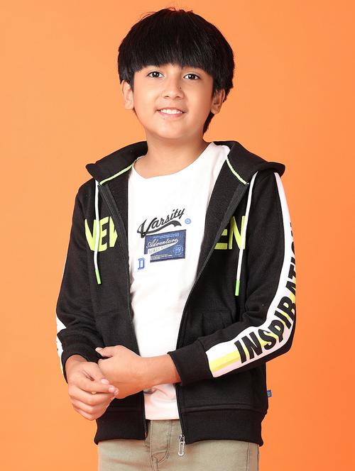 boys typographic long sleeve hooded sweatshirt - 21536298 - Very Small Image - 1