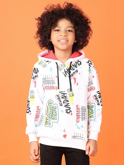 boys typographic long sleeve hooded sweatshirt - 21536301 - Very Small Image - 1