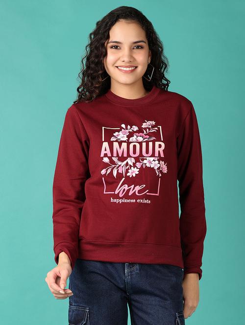 women front print long sleeve sweatshirt - 21536303 - Very Small Image - 1