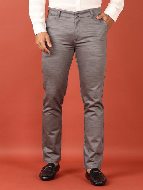 men mid rise solid flat front casual trouser - 21536441 - Very Small Image - 1