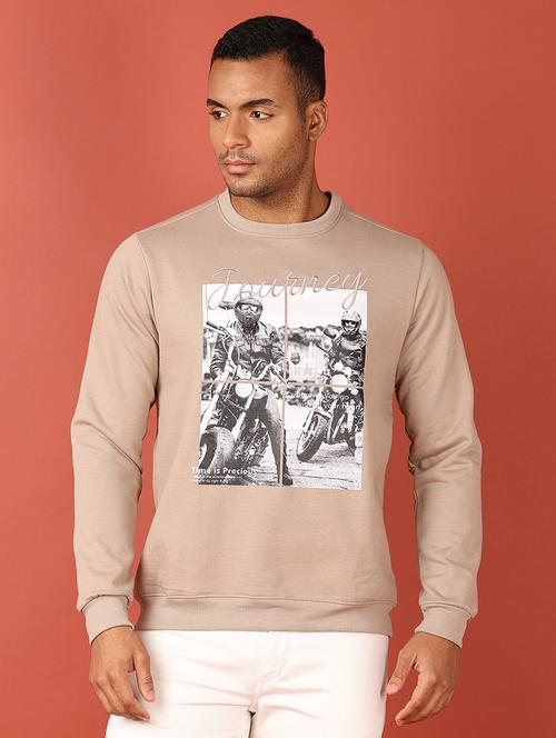 men long sleeves front print sweatshirt - 21536583 - Very Small Image - 1