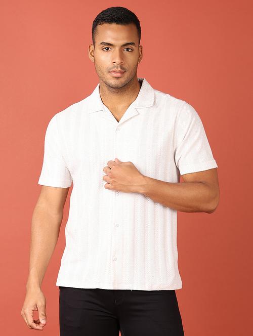 men short sleeves self design casual shirt - 21536588 - Very Small Image - 1