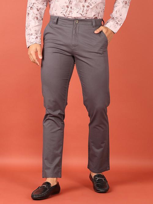 men solid slim fit chinos casual trouser - 21536645 - Very Small Image - 1