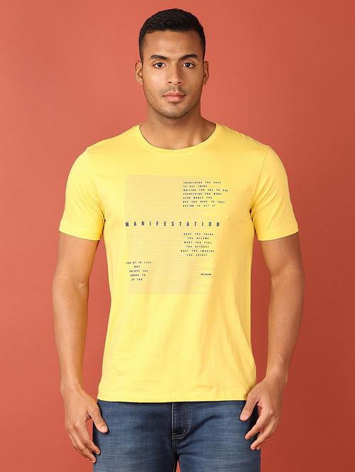 men front print round neck t-shirt - 21536695 - Very Small Image - 1