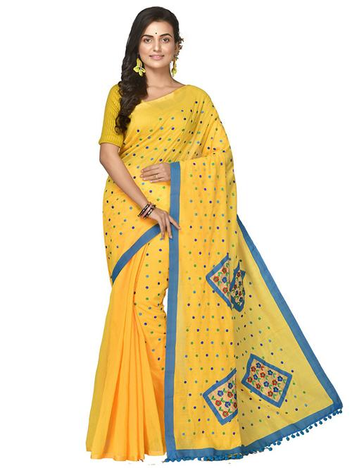 women solid with work embroidered saree - 21536918 - Very Small Image - 1