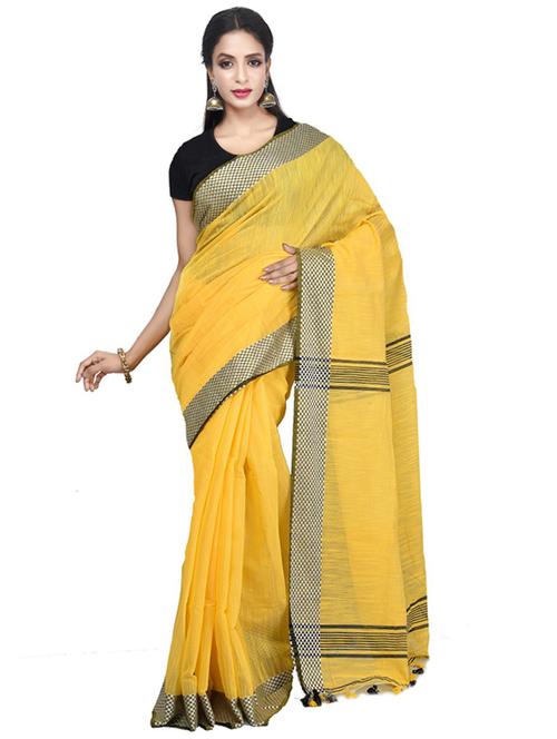 women solid handloom saree - 21536976 - Very Small Image - 1