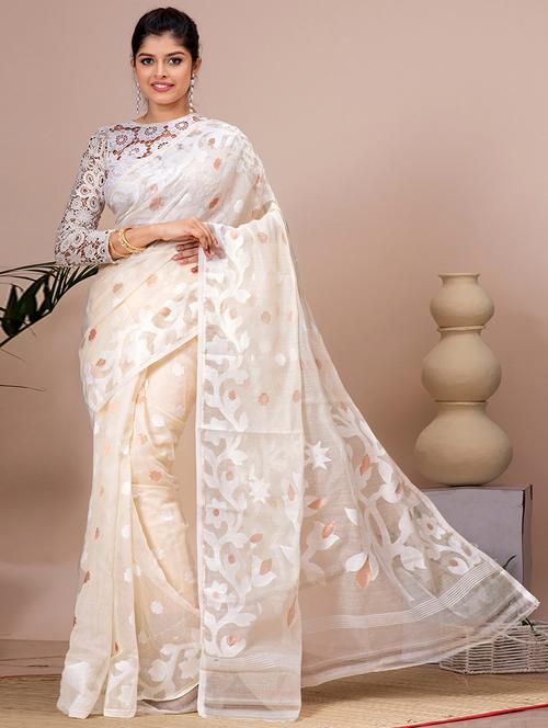 women self design jamdani saree - 21537009 - Very Small Image - 1