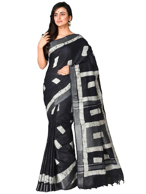women black handloom saree - 21537082 - Very Small Image - 1