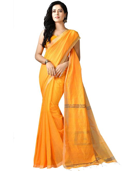 Women Yellow Handloom Saree - 21537156 - Very Small Image - 1