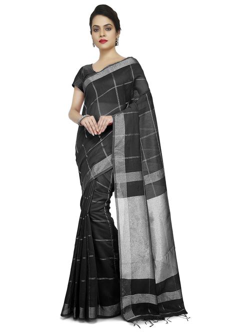 women checkered tant saree - 21537171 - Very Small Image - 1