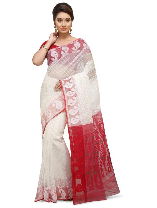 women self design jamdani saree - 21537233 - Very Small Image - 1