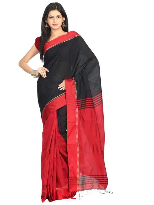 women solid handloom saree - 21537290 - Very Small Image - 1