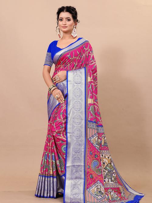 women printed mysore saree - 21537641 - Very Small Image - 1