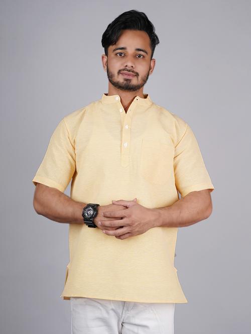 men self design mandarin neck short kurta  - 21537849 - Very Small Image - 1