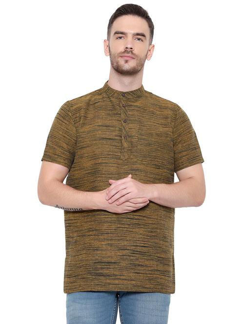 men self design mandarin neck short sleeve short kurta - 21537931 - Very Small Image - 1