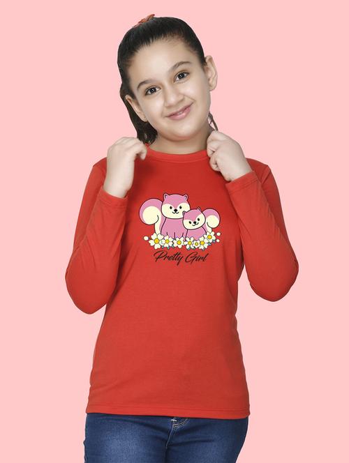 red cotton blend all over print tee - 21538388 - Very Small Image - 1