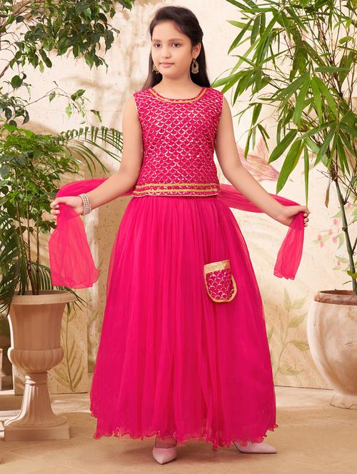 girls sequin lehenga set - 21538485 - Very Small Image - 1