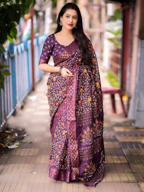 women floral printed saree - 21538828 - Very Small Image - 1