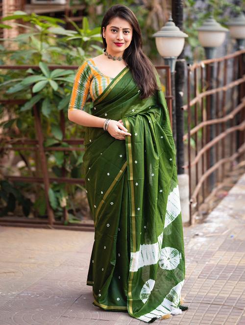 women tie & dye printed saree - 21538843 - Very Small Image - 1