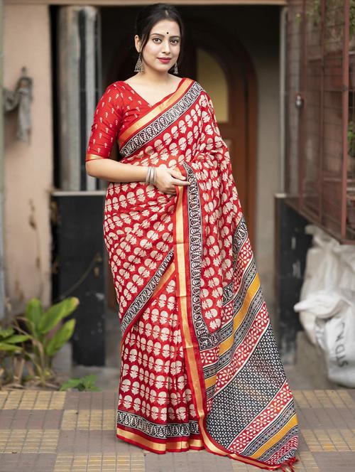 women printed kota doria saree - 21539040 - Very Small Image - 1