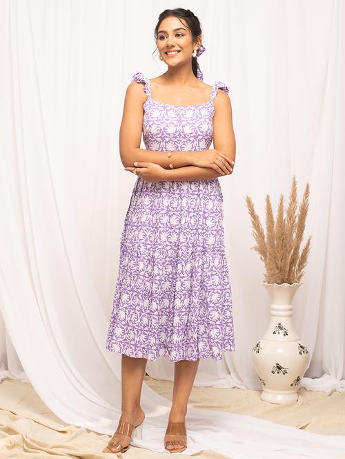 women printed sleeveless tiered dress - 21541660 - Very Small Image - 1