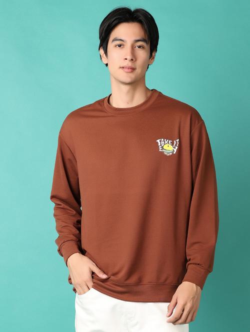 men round neck front & back print sweatshirt - 21542566 - Very Small Image - 1