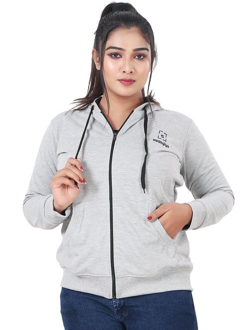 women hooded solid summer jacket - 21542986 - Very Small Image - 1