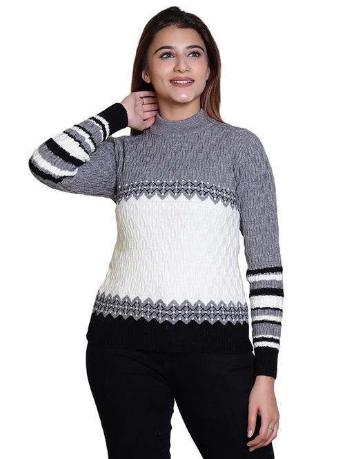 women color blocked long sleeve pullover - 21543030 - Very Small Image - 1