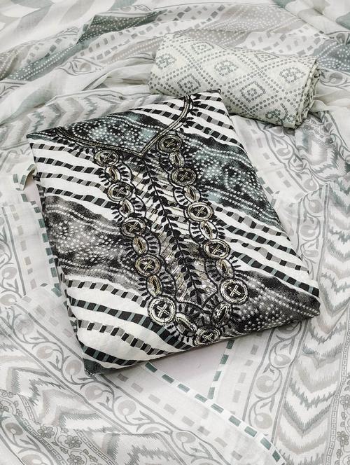 women printed unstitched suit set - 21543288 - Very Small Image - 1