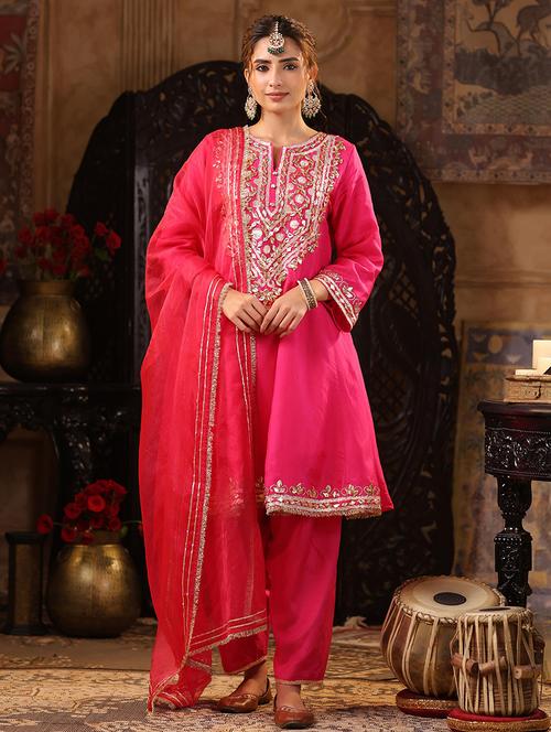 women gota patti kurta salwar with dupatta suit set - 21544552 - Very Small Image - 1