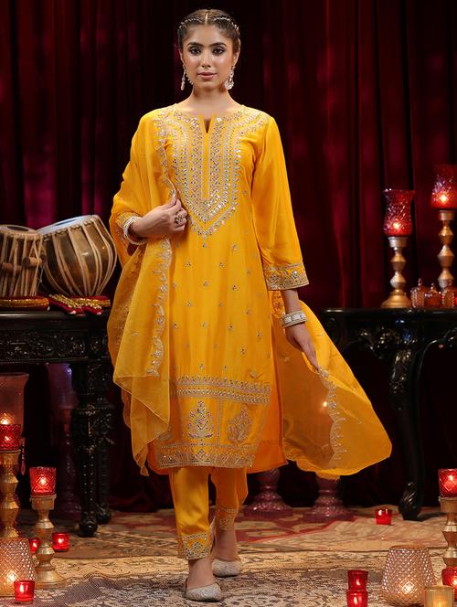 women embroidered kurta pant with dupatta suit set - 21544582 - Very Small Image - 1