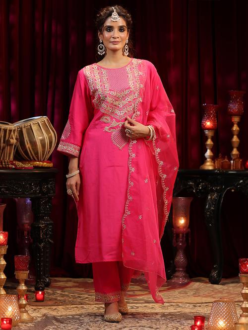 women embroidered kurta pant with dupatta suit set - 21544586 - Very Small Image - 1