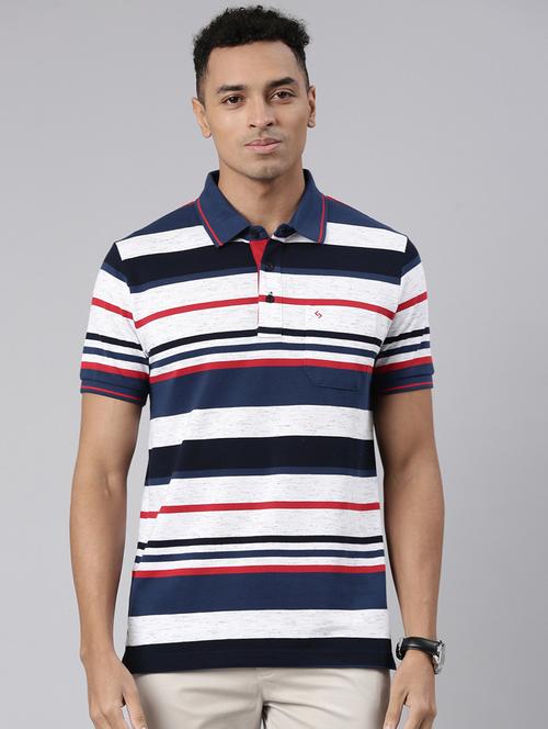 men striped short sleeve polo t-shirt - 21544697 - Very Small Image - 1