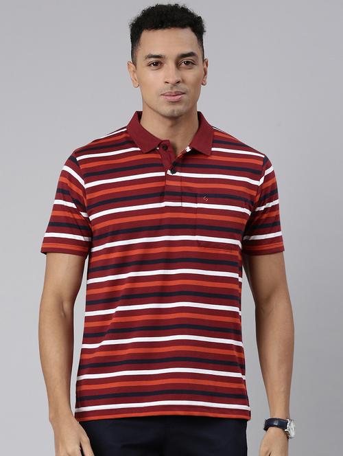 men striped short sleeve polo t-shirt - 21544743 - Very Small Image - 1