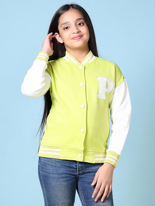 girls long sleeves color block varsity jacket - 21544982 - Very Small Image - 1