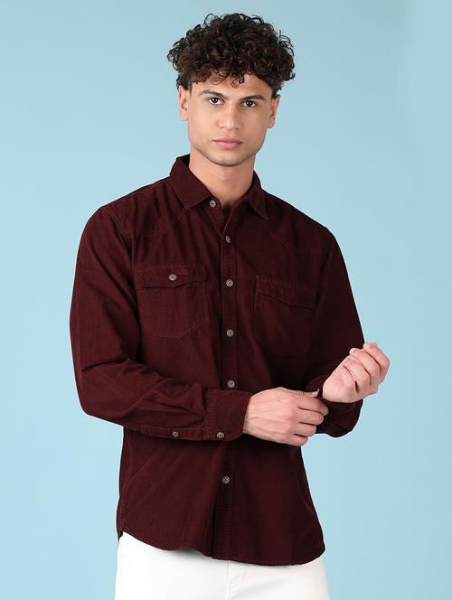 men solid long sleeve casual shirt - 21545025 - Very Small Image - 1