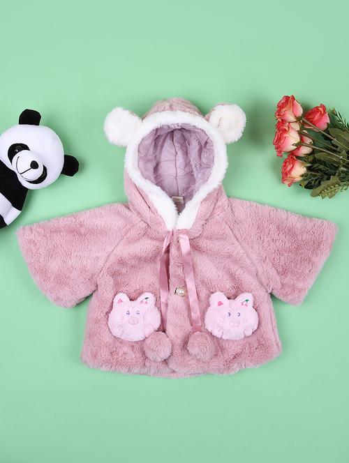 girls solid fur long sleeve jacket - 21545089 - Very Small Image - 1