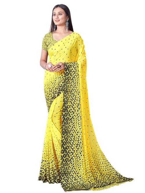 women printed casual wear georgette saree  with blouse - 21546224 - Very Small Image - 1