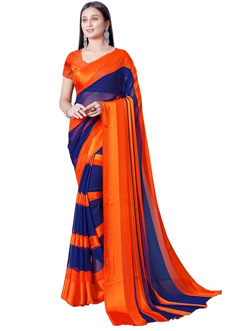 women printed casual wear georgette saree  with blouse - 21546238 - Very Small Image - 1